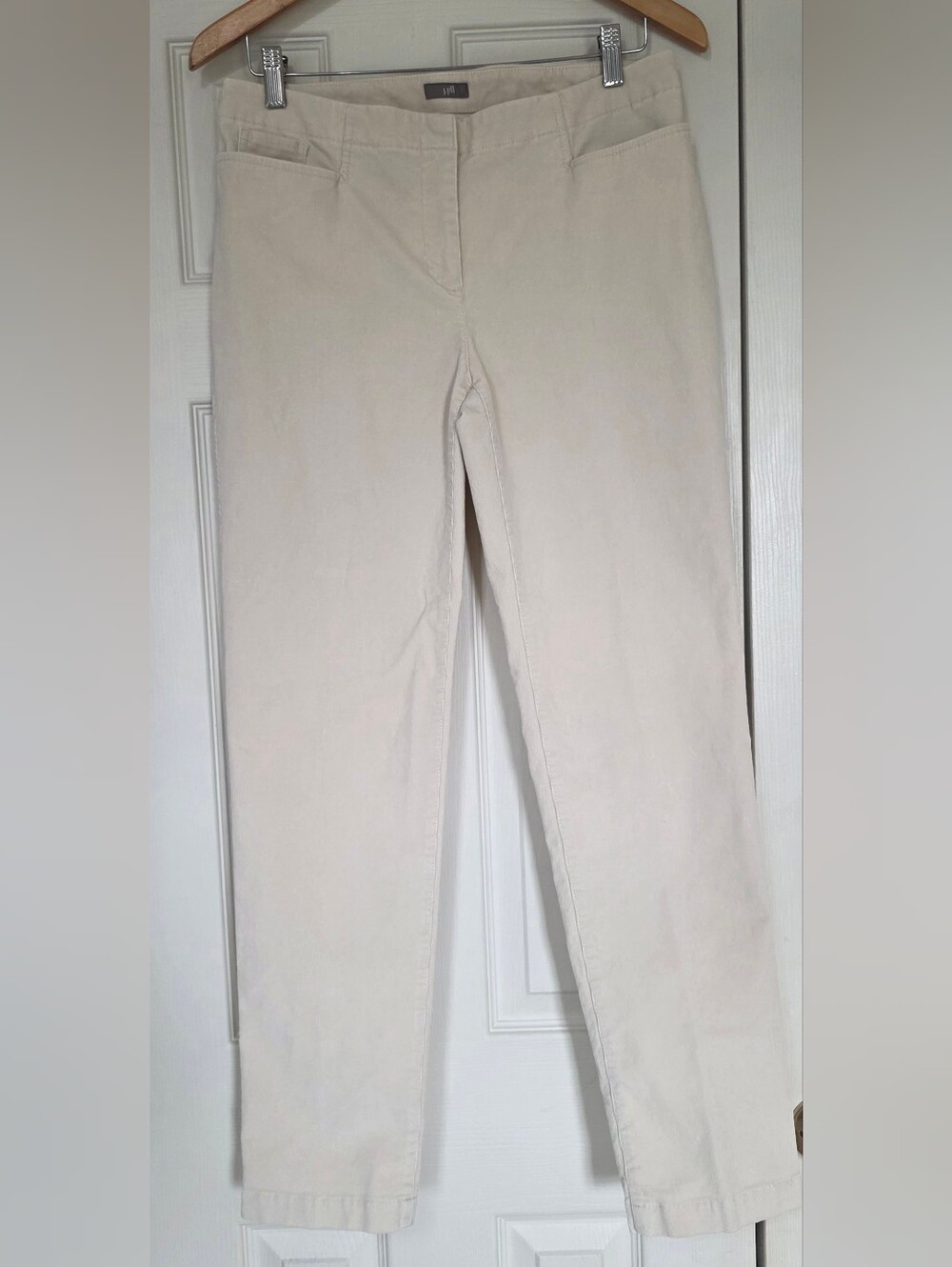 J Jill Cream Corduroy Straight-Leg Women’s Pants